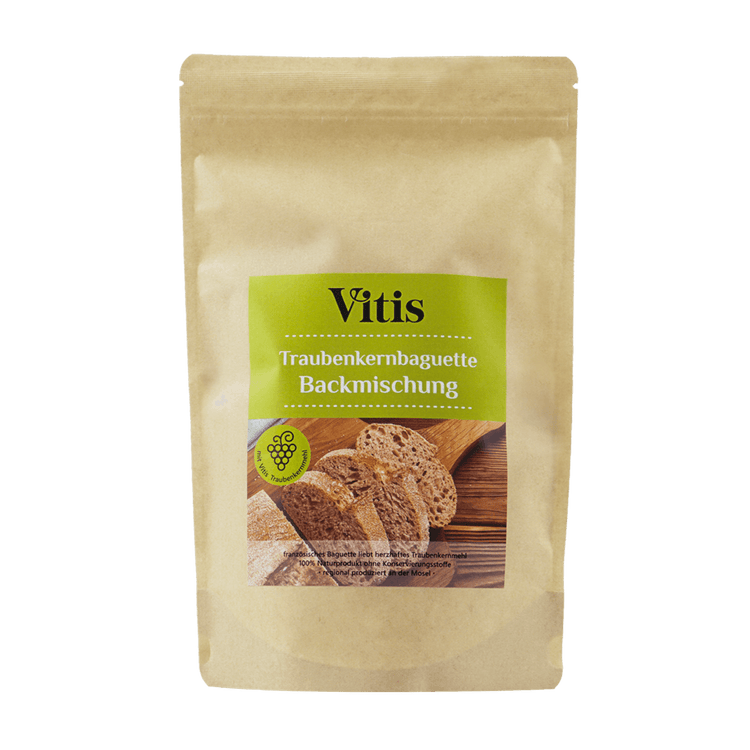 Eine Packung 500g Traubenkernbaguette Backmischung von Vitis.