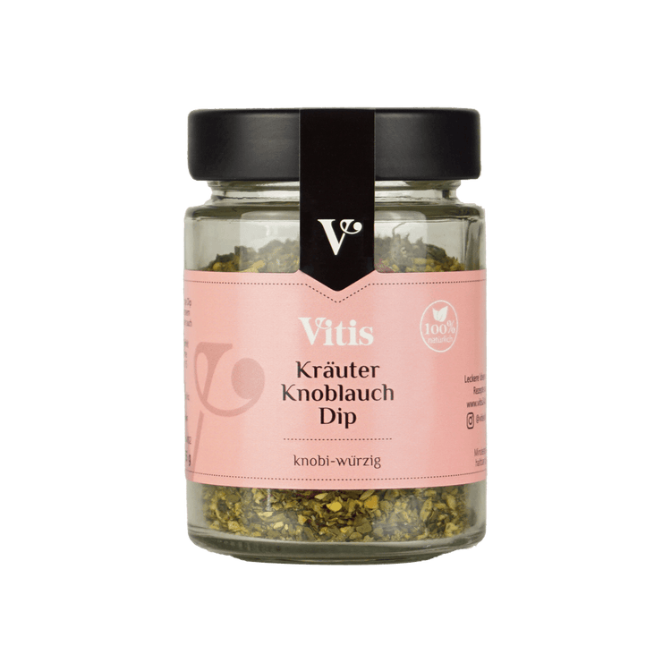 Ein Glas Kräuter Knoblauch Dip Gewürzmischung von Vitis24.