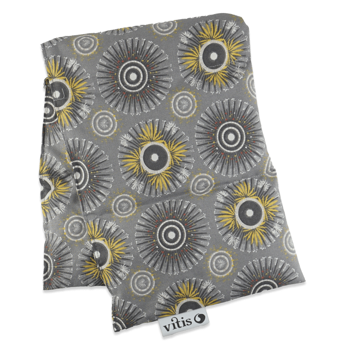 Ein großes Traubenkernkissen der Firma Vitis Traubenkern GmbH in den Maßen 60 cm mal 20 cm.