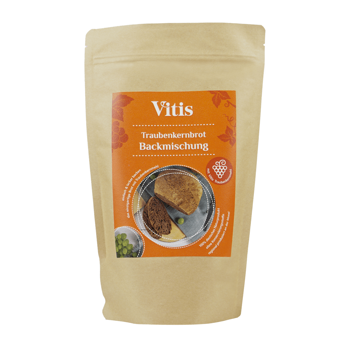 Eine Packung 500g Traubenkernbrot Backmischung von Vitis24.