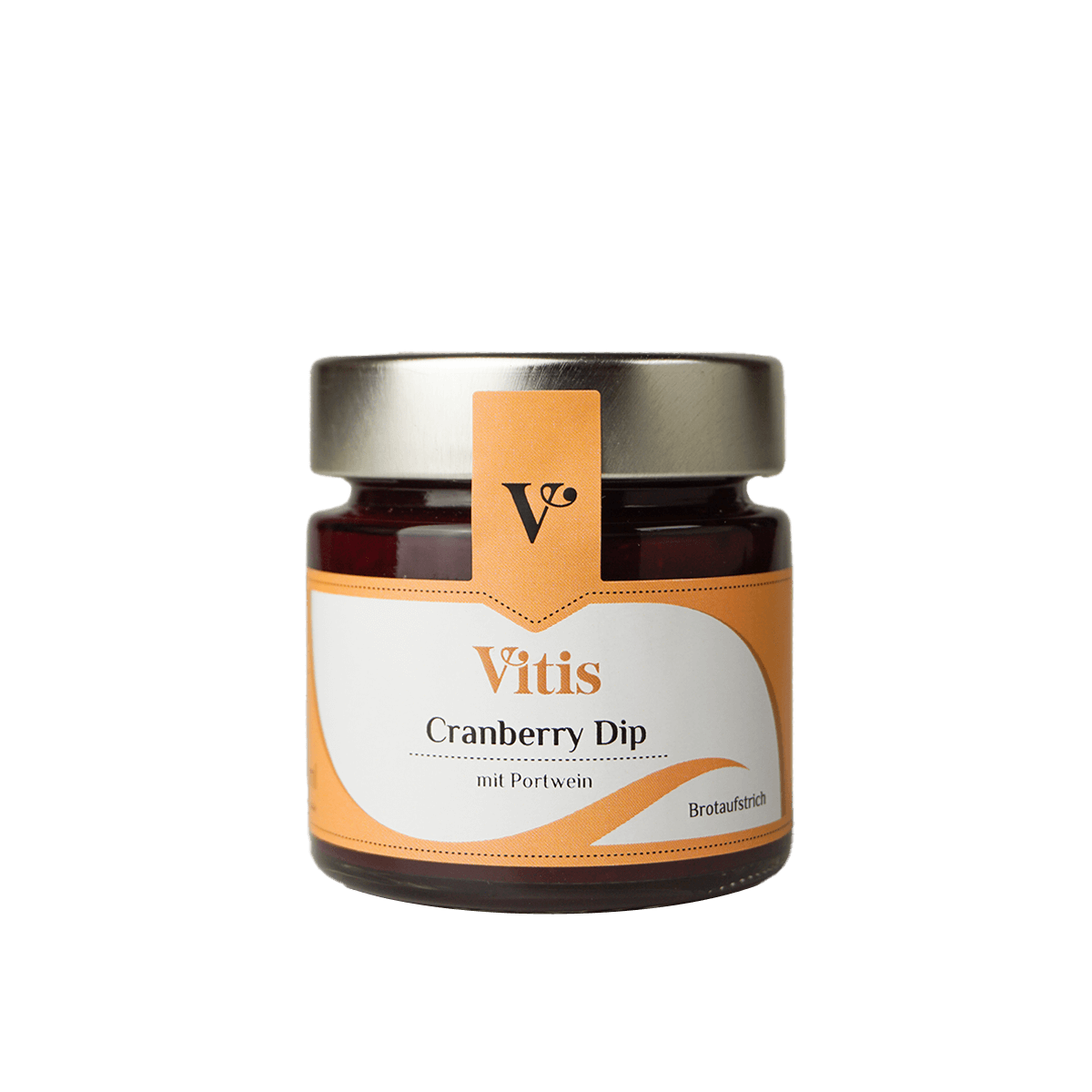 Ein Glas 115ml Cranberry Dip mit Portwein von Vitis24.